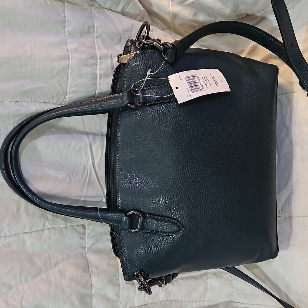 Coach Green Leather Shoulder Bag - Picture 4 of 7
